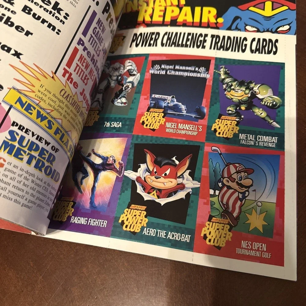Nintendo Power #58 Wario Land Magazine w/ Poster & Trading‎ Cards